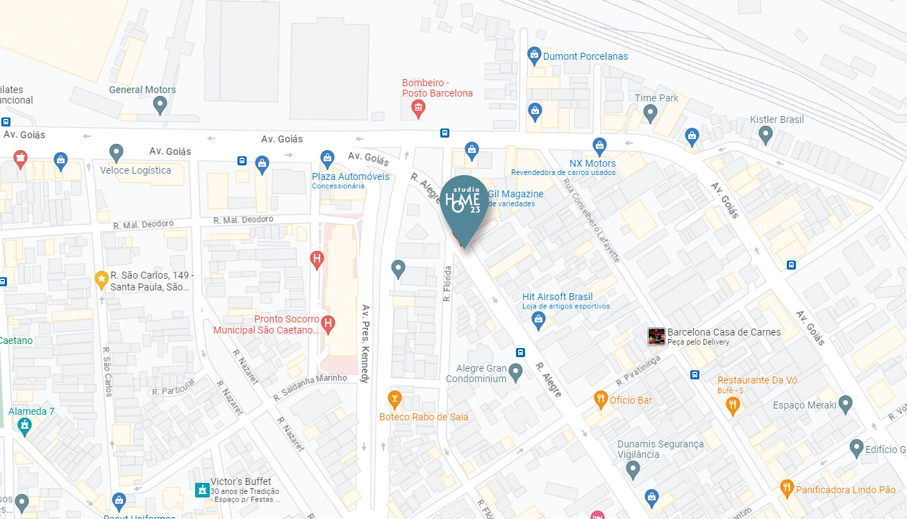 Mapa de localização do Studio Home 23